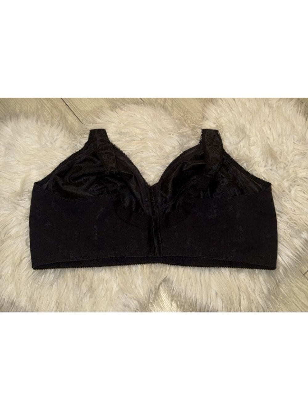 Playtex 4693 18 Hour Original Comfort Strap Bra WF Floral Womens 48D Black - Picture 4 of 6